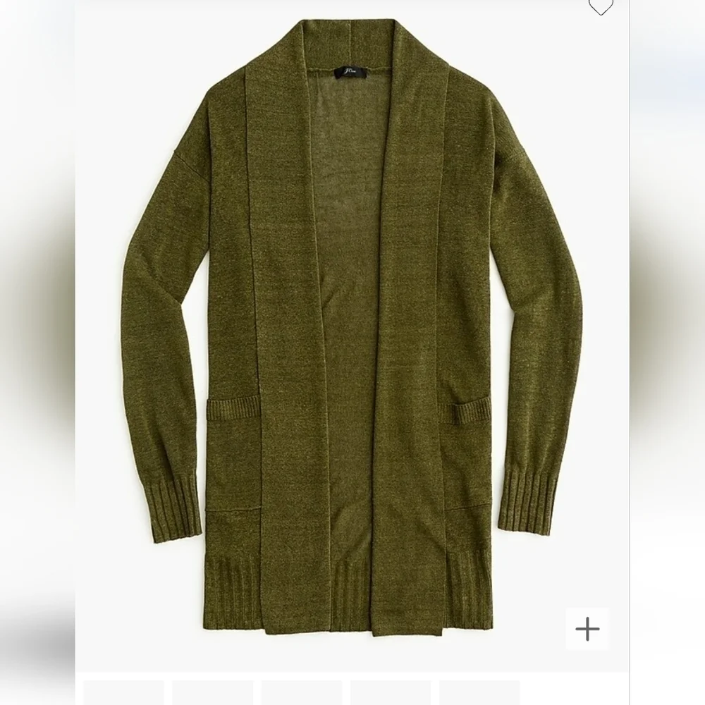 J Crew XS women's linen blend open front cardigan